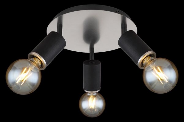 Globo 54032-3B - Luce Spot JOSEBA 3xE27/60W/230V legno nero