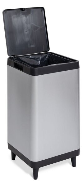Cestino per la spazzatura in plastica argentato touch 80 l Berlino – DEA HOME