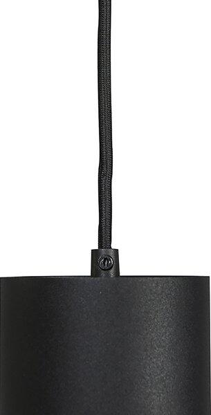 Lampada a sospensione di design nera con adattatore per binario monofase - Iconic Tubo