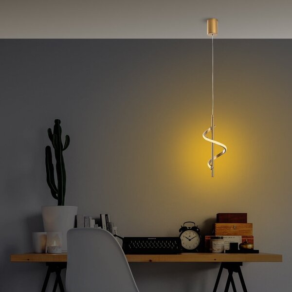 Lampadario LED dorato ø 16 cm Likma – Opviq lights