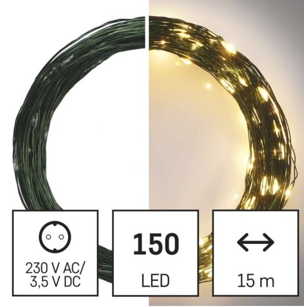 Catena luminosa LED per esterni 150xLED/20m IP44 bianco caldo