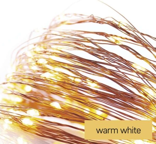 Catena luminosa LED per esterni 100xLED/15m IP44, bianco caldo