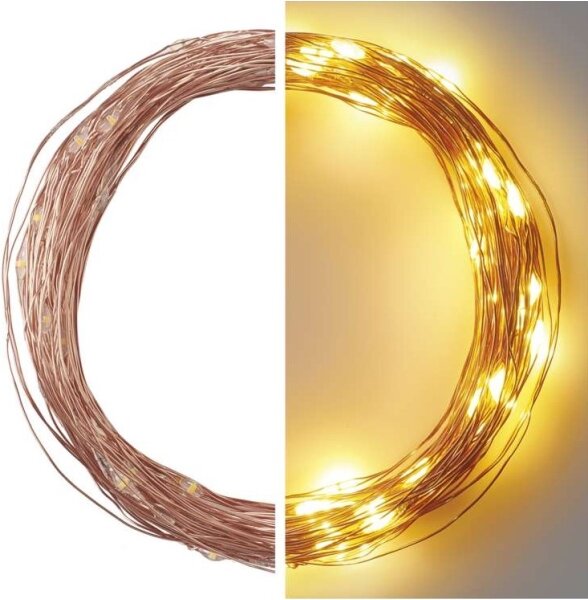 Catena luminosa LED per esterni 100xLED/15m IP44, bianco caldo