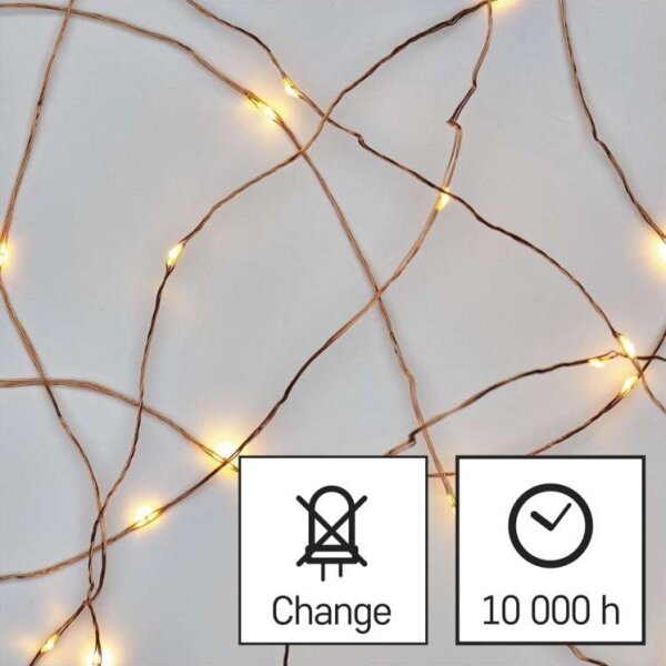Catena luminosa LED per esterni 100xLED/15m IP44, bianco caldo