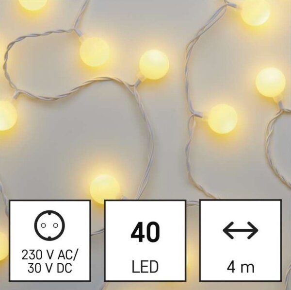 Catena LED per esterni 40xLED/9m IP44 bianco caldo