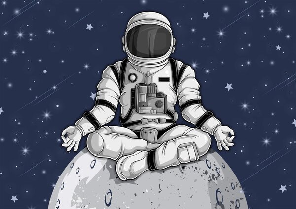 Carta da parati Un astronauta seduto sulla luna, Carta da parati Spazio, Carta da parati popolare, t00020 - Tapeko.it