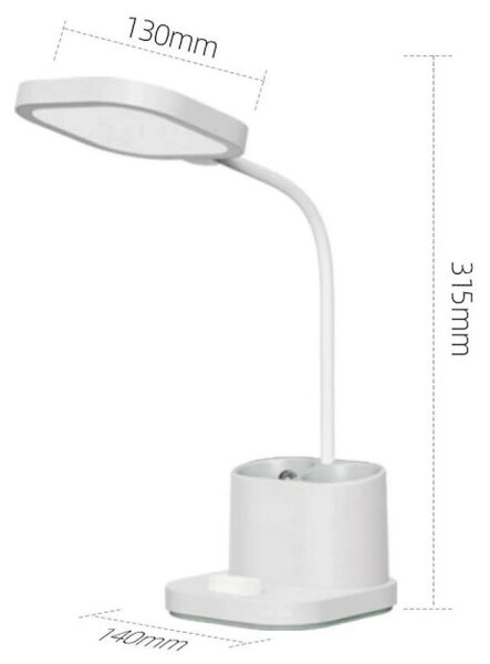 Lampada da tavolo a LED dimmerabile con ricarica con supporto e power bank LED/5W/5V 2400mAh