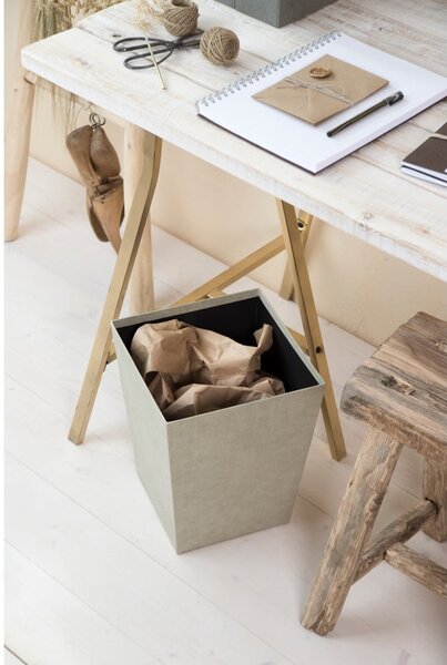 Cestino per la spazzatura beige da ufficio Sofia Canvas Paper Laminate – Bigso