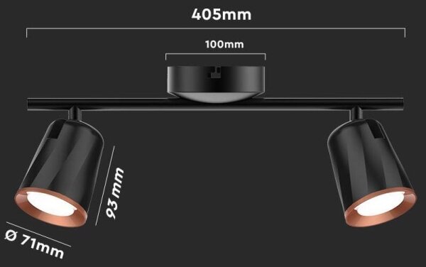 Luce Spot a LED 2xLED/5W/230V 4000K nero