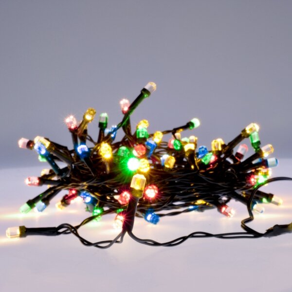 Brilagi - Catena luminosa natalizia per esterni a LED, 200 LED, 2 funzioni, 25 m, IP44, multicolore