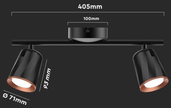 Luce Spot a LED 2xLED/5W/230V 3000K nero