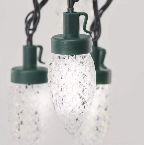 Catena luminosa LED per esterni, 50 LED / 8 funzioni, 14,8 m, IP44, bianco freddo