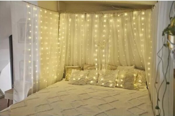 Catena luminosa LED da esterno 240 LED/8 funzioni 6,7 m IP44 bianco caldo