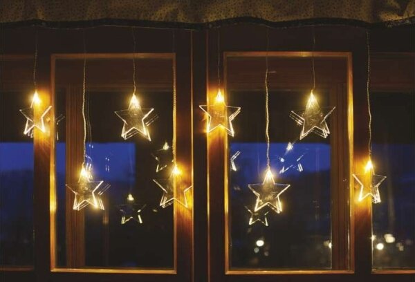 Catena luminosa LED da esterno a forma di stelle 8xLED/5,84m IP44