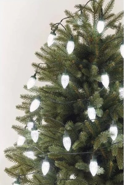 Catena luminosa LED per esterni, 50 LED / 8 funzioni, 14,8 m, IP44, bianco freddo