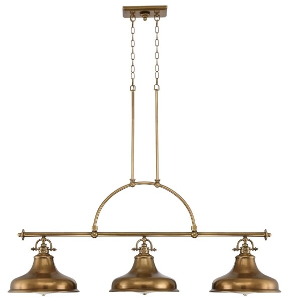 Quoizel QZ-EMERY3P-WS - Lampadario a sospensione con catena EMERY 3xE27/100W/230V ottone