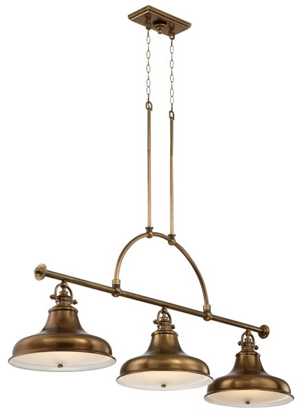 Quoizel QZ-EMERY3P-WS - Lampadario a sospensione con catena EMERY 3xE27/100W/230V ottone