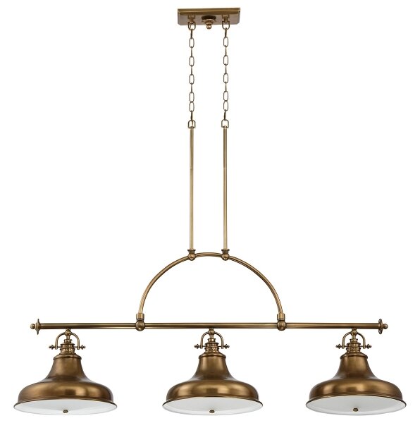 Quoizel QZ-EMERY3P-WS - Lampadario a sospensione con catena EMERY 3xE27/100W/230V ottone