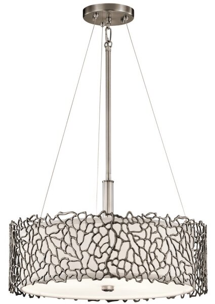 Kichler KL-SILVER-CORAL-P-A - Lampadario a sospensione con supporto rigido SILVER CORAL 3xE27/100W/230V cromo