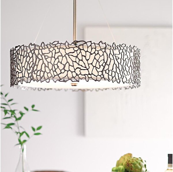 Kichler KL-SILVER-CORAL-P-A - Lampadario a sospensione con supporto rigido SILVER CORAL 3xE27/100W/230V cromo