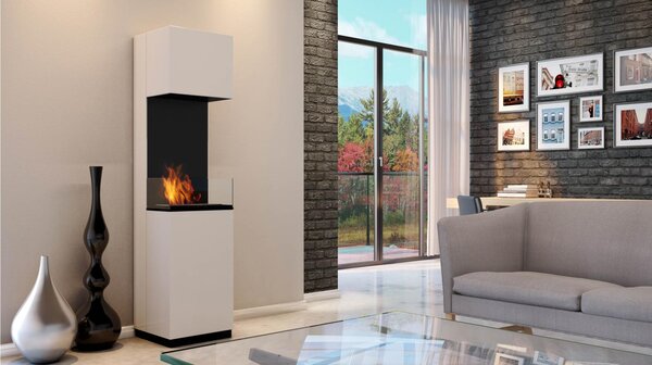 Camino Bioetanolo da Terra SIERRA T�V bianco Dimensioni 40,8x40,5x h 170 cm - peso 50 kg Certificato ISO 9001 si adatta perfettamente a qualsiasi spazio con eleganza colore bianco