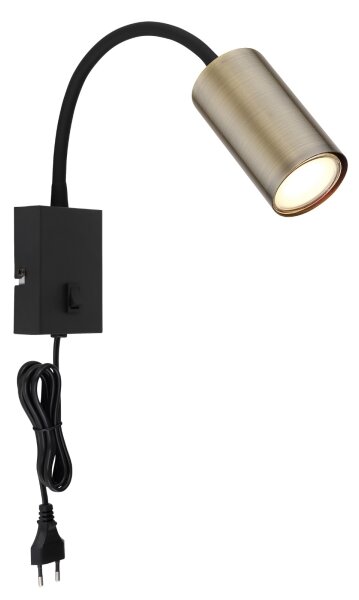 Globo 57911WM - Lampada da parete flessibile ROBBY 1xGU10/25W/230V nero/ottone