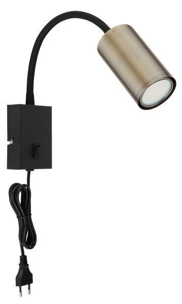 Globo 57911WM - Lampada da parete flessibile ROBBY 1xGU10/25W/230V nero/ottone