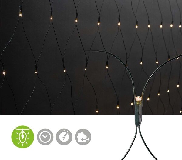 Nedis CLLN160 - tenda luminosa LED 160xLED/7 funzioni 5m IP44 bianco caldo