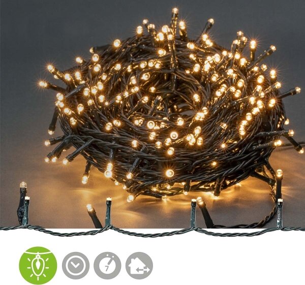 Nedis CLLS720 - Catena luminosa LED da esterno 720 LED/7 funzioni 57 m IP44 bianco caldo