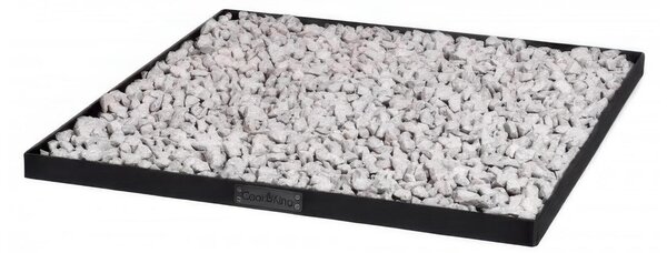 Base Quadrata per Braciere in Acciaio Grezzo 60x60 cm, Altezza 6 cm - Ideale per Pietre Decorative e Sicurezza del Giardino