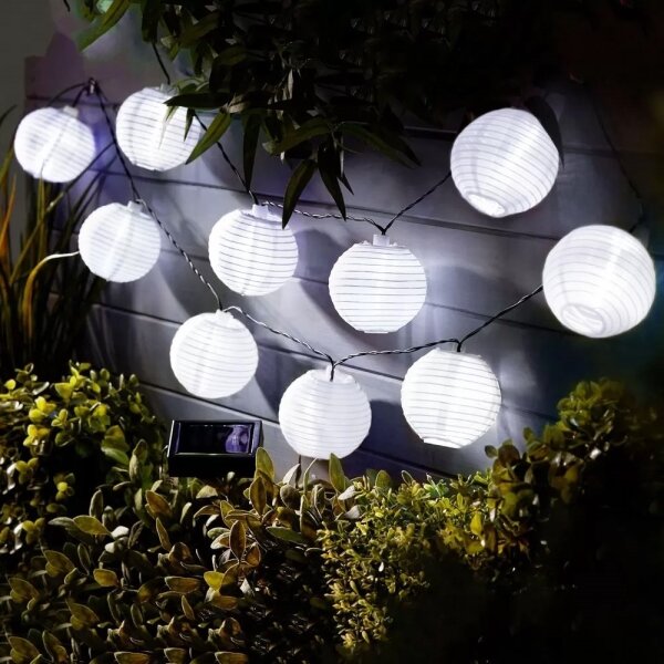 Catena LED solare 10xLED/1,2V 300mAh 3,7m IP44 bianco freddo