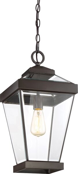 Quoizel QZ-RAVINE8-L - Lampadario da esterno a sospensione con catena RAVINE 1xE27/60W/230V IP23 marrone