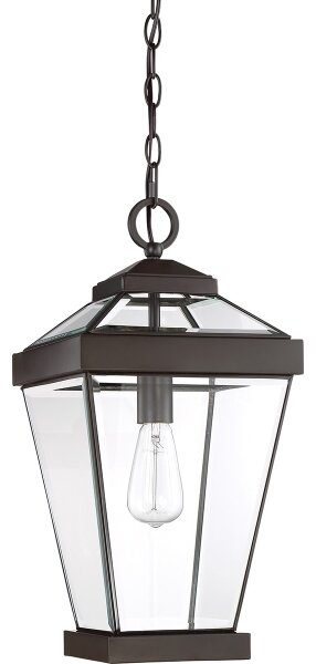 Quoizel QZ-RAVINE8-L - Lampadario da esterno a sospensione con catena RAVINE 1xE27/60W/230V IP23 marrone
