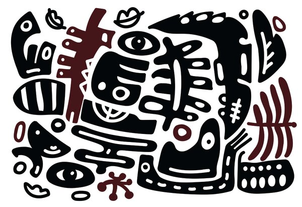 Carta da parati Arte in bianco e nero, Carta da parati lastrazione, Carta da parati popolare, t00053v1 - Tapeko.it