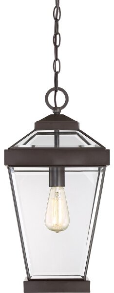 Quoizel QZ-RAVINE8-L - Lampadario da esterno a sospensione con catena RAVINE 1xE27/60W/230V IP23 marrone