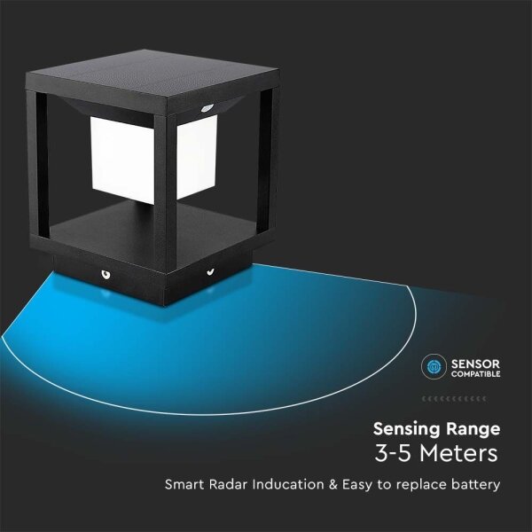 Lampada solare LED con sensore LED/2W/5,5V 3000K IP65 2600 mAh nera