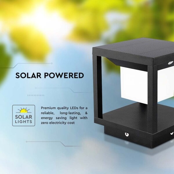 Lampada solare LED con sensore LED/2W/5,5V 3000K IP65 2600 mAh nera
