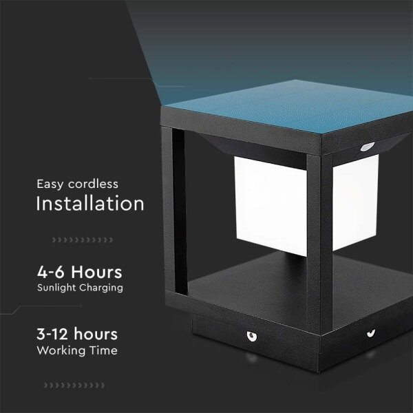 Lampada solare LED con sensore LED/2W/5,5V 3000K IP65 2600 mAh nera