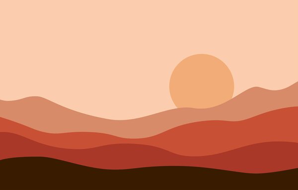 Carta da parati Il tramonto sul deserto, Carta da parati lastrazione, Carta da parati popolare, t00120 - Tapeko.it