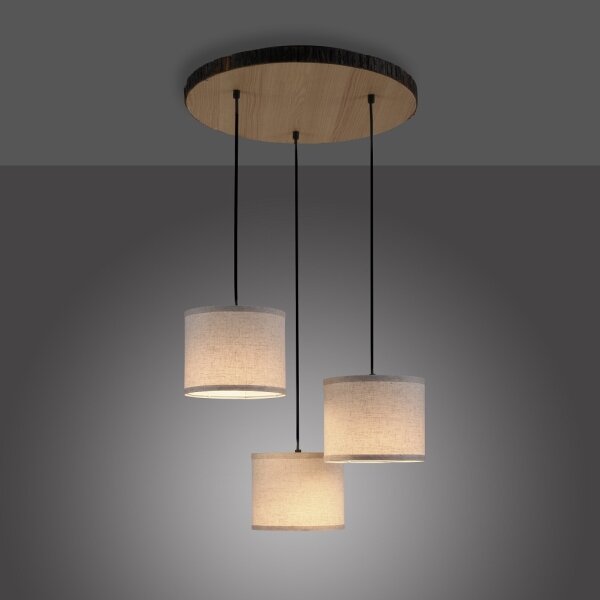 Leuchten Direkt 11236-79 - Lampadario a sospensione con filo BARK 3xE27/40W/230V