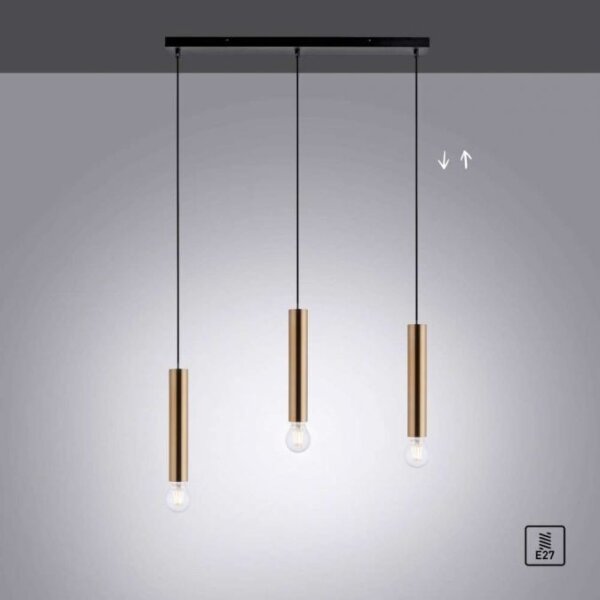 Leuchten Direkt 15618-60 - Lampadario a sospensione con filo BRUNA 3xE27/60W/230V ottone