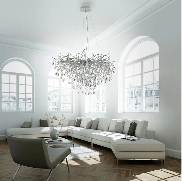 Paul Neuhaus 2192-55 - Lampadario a sospensione con filo ICICLE 10xG9/40W/230V 50x100 cm cromo