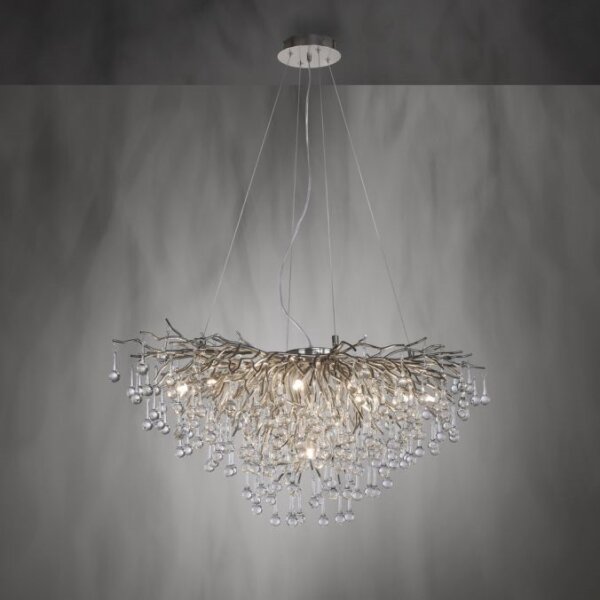 Paul Neuhaus 2192-55 - Lampadario a sospensione con filo ICICLE 10xG9/40W/230V 50x100 cm cromo