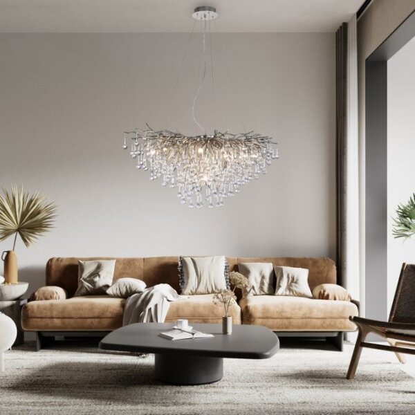 Paul Neuhaus 2192-55 - Lampadario a sospensione con filo ICICLE 10xG9/40W/230V 50x100 cm cromo