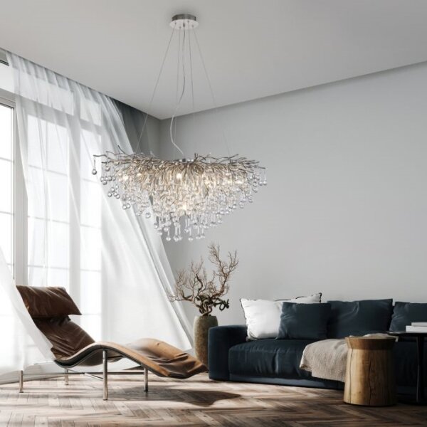 Paul Neuhaus 2192-55 - Lampadario a sospensione con filo ICICLE 10xG9/40W/230V 50x100 cm cromo
