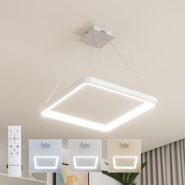 Brilagi - Lampada a sospensione dimmerabile con cavo FALCON SLIM LED/50W/230V 50x50 cm bianco + telecomando