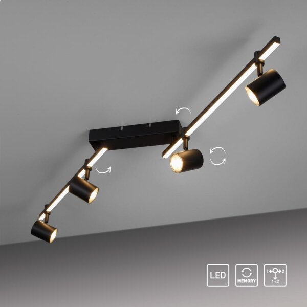 Paul Neuhaus 6525-18 - Faretto LED BARIK 4xGU10/4,5W/230V + LED/10W