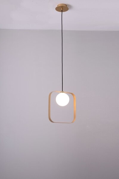 Lampadario a sospensione con filo TULA 1xG9/28W/230V quadrato oro