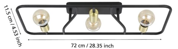 Eglo 900367 - Plafoniera MESSINARO 3xE27/40W/230V