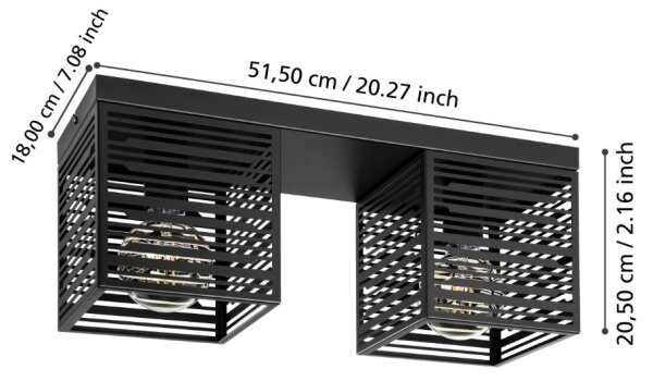 Eglo 900356 - Plafoniera PIEDRITAS 2xE27/40W/230V